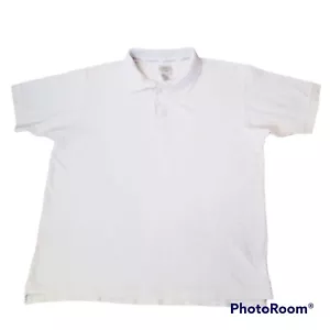 G.H. Bass Co Men's Polo Shirt Size XL White Short Sleeve 100% Cotton Small Logo - Picture 1 of 6