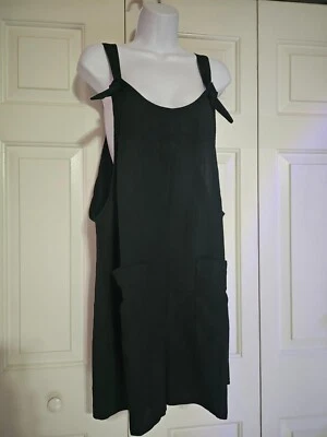 Mujeres Informal Mono Color Único Bolsillo Nudo Negro Talla L NUEVO Foto 1 de 2