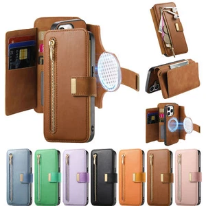 Magnetic Detachable Flip Zipper Wallet Case For Moto G Stylus 5G (2024)/G Power - Picture 1 of 16