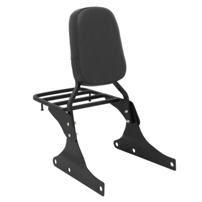 Backrest Sissy Bar Luggage Rack For Harley Heritage Softail Classic Fatboy Black Foto 1 de 4