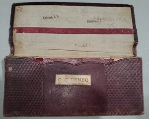 ANTIQUE CATOOSA I.T. INDIAN TERRITORY OKLAHOMA BILLFOLD WALLET W/ EAGLE vafo - Picture 1 of 11
