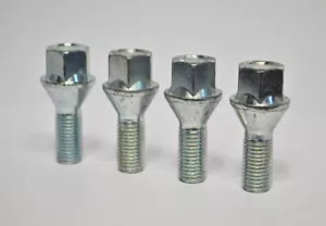 4 X M12 X 1.5 , 26mm Rosca, Cónico Pernos de Rueda (Plata) - Foto 1 di 2
