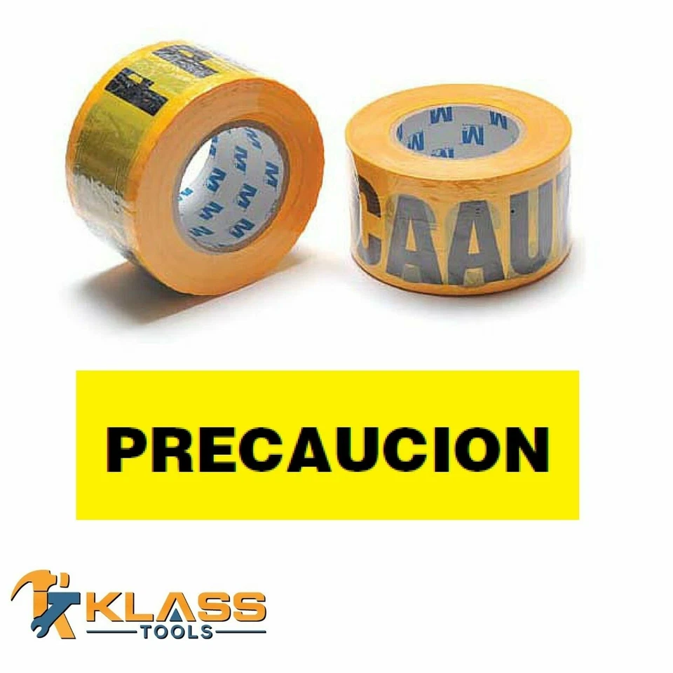 Yellow Spanish Caution Tape "PRECAUCION"  3" x 1000 FT (333 Yards) - Image 1 of 1