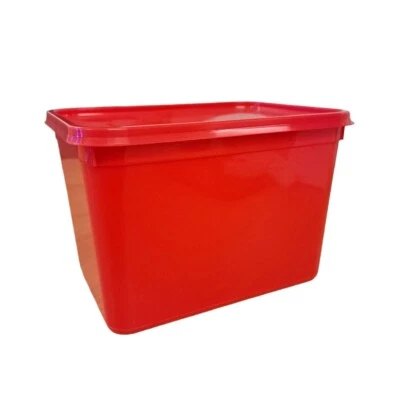 RED Rectangular Food Storage Container / Ice Cream Tub Containers & Lids 2L , 4L - Image 1 of 4