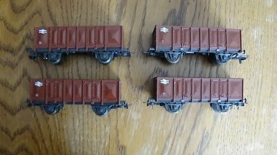 4 Roco HO open wagons with added British Rail logos.  - Image 1 of 4