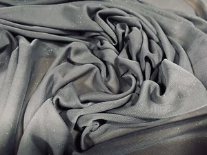 Metallic Chiffon Jersey Lightweight Dress Blouse Fabric, Per Metre - Grey Silver - Picture 1 of 3