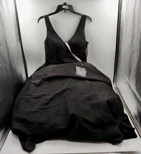 TOTALMENTE NUEVO Vestido Imperio Mac Duggal 48924 Cuello en V - Talla 10 - Negro (A1-C4) - Imagen 1 de 8