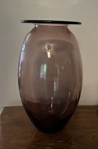 Blenko MCM Vase Amethyst Purple Handmade Art Glass - Picture 1 of 7