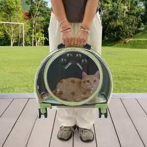 Breathable Cat Carrier, Cat Carrier with Wheels, Rolling Pet Carrier - Bild 1 von 12