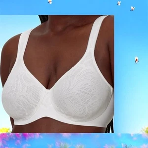 Bali WHITE LACE Coolest Smoothing Underwire Minimizer Bra, US 34DD - Picture 1 of 5
