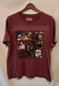 STAR WARS T-SHIRT TEE XLarge Heathered Burgundy GRAPHIC PRINT Possibly Juniors - Picture 1 of 4