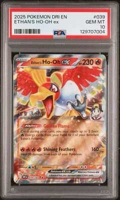 2025 Pokemon Destined Rivals # 039 Ethan’s Ho-Oh EX PSA 10 Card Trusted Seller! - Image 1 of 2