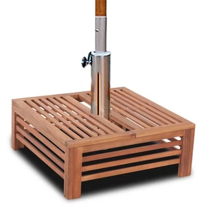 Akazie Hartholz Sonnenschirm Ständer Abdeckung 62x62x25cm Outdoor Rustikal Tisch Garten - Bild 1 von 5