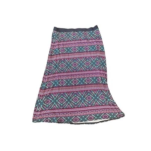 J Jill Womens Long Skirt Sz L/Tall Aztec Tribal Print Purple Blue - Picture 1 of 4
