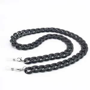 collana collanina catena catenina bigiotteria gioielli per occhiali nero lucida - Foto 1 di 4