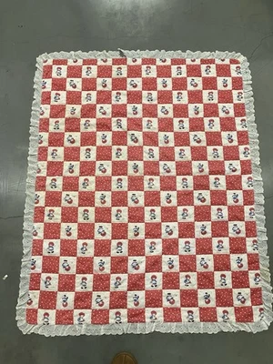 Edredón de bebé vintage hecho a mano acolchado harapiento Anne retazos cottagecore ver Foto 1 de 4