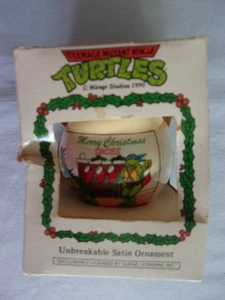 1990 Teenage Mutant Ninja Turtles Unbreakable Satin Ornament with Box - Bild 1 von 5