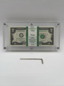 Acryl 100er Pack Banknote BEP Währung Display Dollar Etui Rahmen Geld Halter - Bild 1 von 4