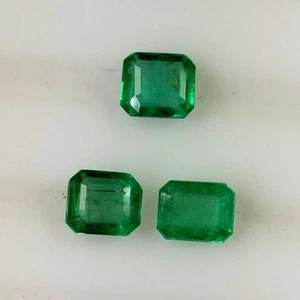 1.63ct Natural Emerald nice octagon cut 3pc earring pendant set gems - Picture 1 of 4