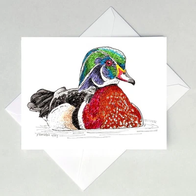 Деревянная карточка с уткой - Изображение 1 из 2