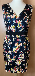 French Connection Utility Blue Multi River Daisy Cotton Fitted Dress UK12/14 NWT - Picture 1 of 10