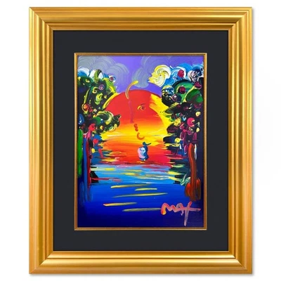 Peter Max "Better World" enmarcado único en su tipo medios mixtos firmados a mano Foto 1 de 3