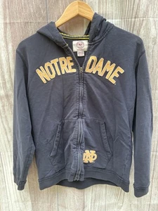 Notre Dame Fighting Irish 47 Brand Navy Full Zip Hoodie WOMENS M - Picture 1 of 5