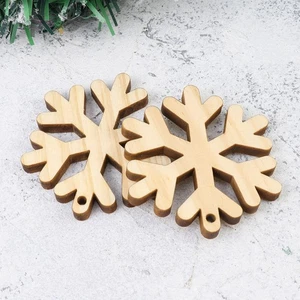 10 Pcs Anhänger Aus Holz Kleine Holzschneeflocken Schneeflocken-Handwerk - Bild 1 von 12