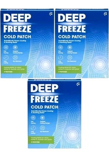 3 X Deep Freeze Pain Relief Cold 4 Patches Sprains Strains Joint Muscle - Picture 1 of 1