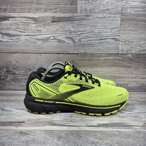 Brooks Ghost 14 Running Shoes Mens Size 9 Yellow Black Fluorescent Sneakers - Picture 1 of 13