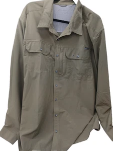 Eddie Bauer 3XLT LS Shirt Mens Button-Up Polyester Vented Fishing Olive Green - Picture 1 of 7