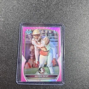 2022 Bowman University Chrome - Akeem Dent #13 Pink Refractor - Imagen 1 de 2