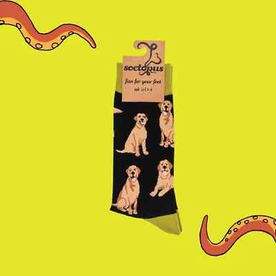 SOCTOPUS Labrador Dog Socks Mens Boys 9-12 Christmas Gift Lab Dogs Black New