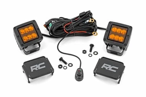 Rough Country 2" Black Series LED Light Pods Spot Amber Square - Picture 1 of 6
