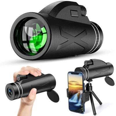 Monocular Telescope 80x100 Zoom HD Bak4 Portable Powerful Binoculars Day/Night - Image 1 of 4