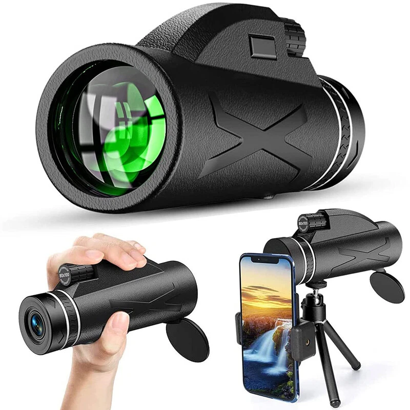 Monocular Telescope 80x100 Zoom HD Bak4 Portable Powerful Binoculars Day/Night - Image 1 of 4