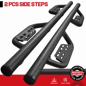 Fit 07-14 Toyota FJ Cruiser All Door Nerf Bar Running Board Side Step BLK BOC - Picture 1 of 9
