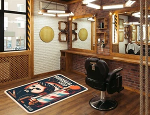 3D  Friseur H430 Barber Shop Mat Elegant Foto Teppich Wolldecke Sinsin - Picture 1 of 5