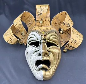 Vtg Autentica Lavorazione Artigianale Di Venezia Italy Sheet Music Mask - Picture 1 of 12
