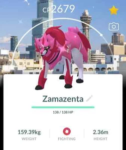 Pokemon Trade GO-Shiny Zamazenta with Osaka Background Go Fest-Level 50 3 Move - Picture 1 of 1