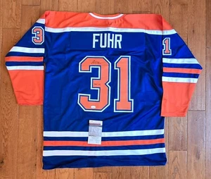Grant Fuhr Signed Edmonton Custom Style Jersey JSA - Picture 1 of 3