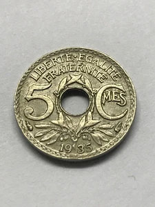1935 France 5 Centimes AU #11271 - Picture 1 of 2