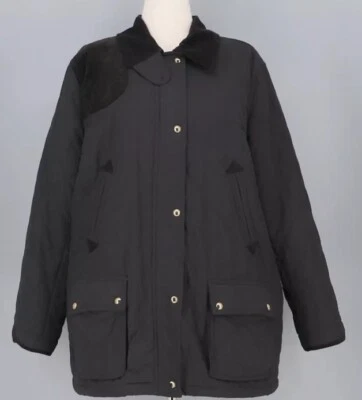 LAUREN RALPH LAUREN 1x Quilted Field Jacket Barn Coat Corduroy Collar Old Money - Image 1 of 4