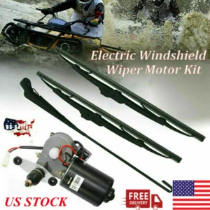 Juego de motor limpiaparabrisas eléctrico UTV de 12 V para Polaris RZR Kawasaki con recubrimiento duro - Imagen 1 de 12