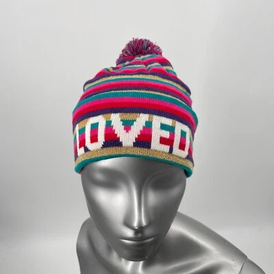 GANSTER ESPIRITUAL amado GANIE mujer pompón talla única a rayas sombrero metálico Orgullo Foto 1 de 4