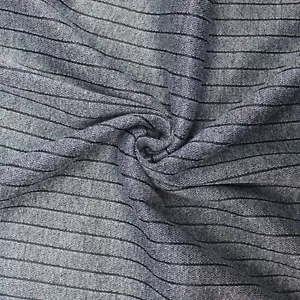 3 Metre Length Grey Striped Jersey Fabric Bundle 60" Wide Free Gift - Picture 1 of 4