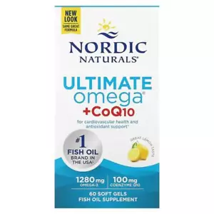 Nordic Naturals, Ultimate Omega + CoQ10, Lemon, 60 Soft Gels - Bild 1 von 2