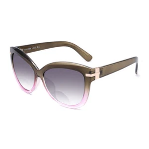 Bifocal Ladies Magnifying Trendy Reading Sunglasses Glasses Nerd Spectacle - Picture 1 of 15