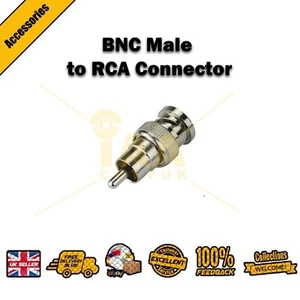 BNC STECKER AUF RCA PHONO STECKER ADAPTER STECKER CCTV Kamera DVR UK LAGER KOSTENLOSER VERSAND - Bild 1 von 4