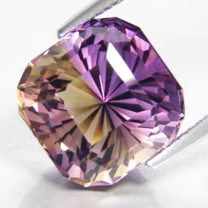 11.77Cts Stupendous Natural Ametrine 12.7mm Square Magic Cut Gemstone Ref-VDO - Picture 1 of 5